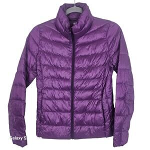 Uniqlo Down Jacket Uniqlo Jacket Puffer Jacket Women S Purple Zip Up Jacket